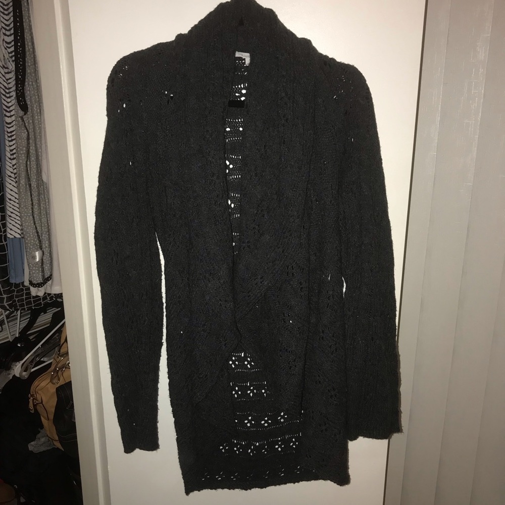 New York & Co Gray Shawl Neck Sweater Size XL